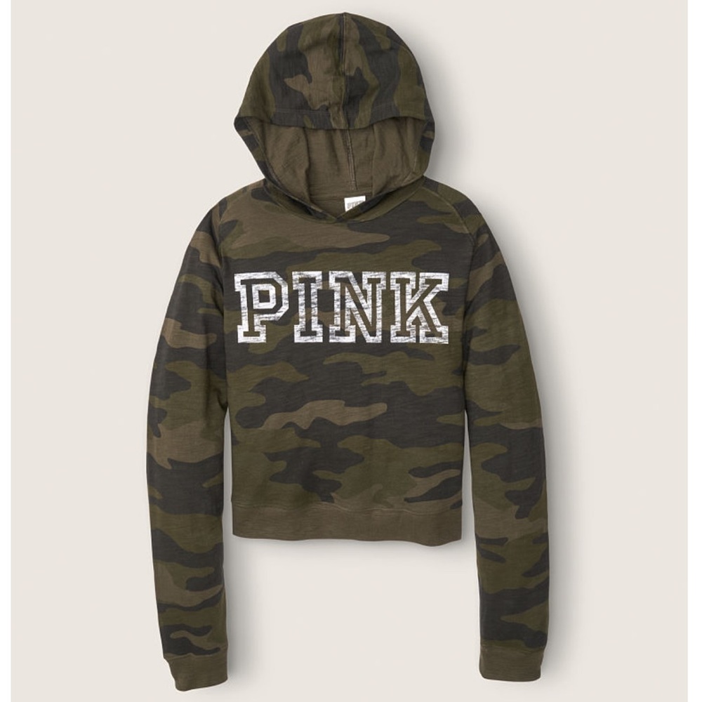 Victoria Secret PINK crop top lightweight hoodie